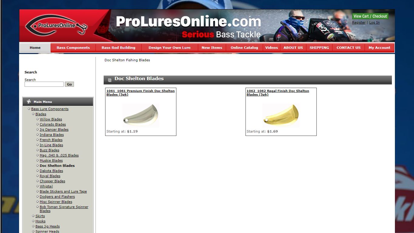 Doc Shelton Fishing Blades at ProLuresOnline.com